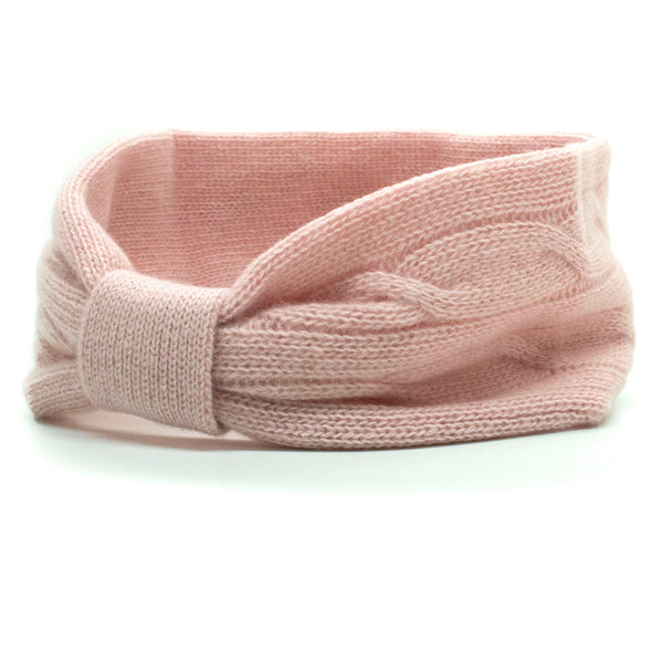 Portolano Women\'s Knit Headbands in Lavender and Taupe CASHMERE CABLE HEADBAND – PORTOLANO main image 4