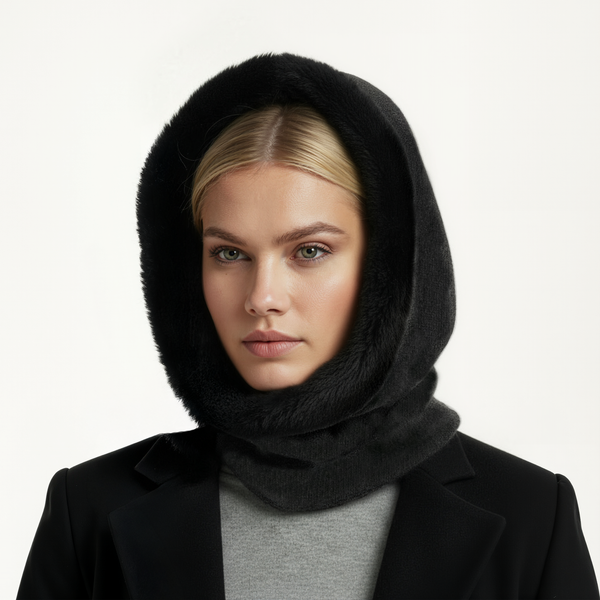 CASHMERE HOOD WITH FUR – PORTOLANO