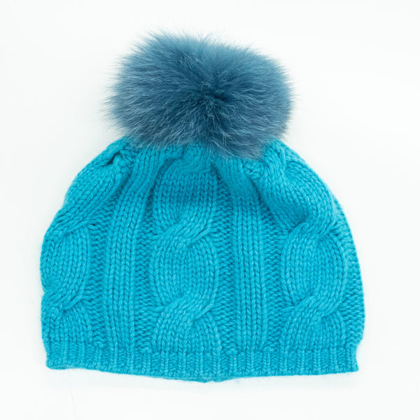 CABLE HAT WITH POM – PORTOLANO display picture 1