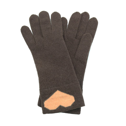 COLOR BLOCK GLOVES WITH HEART