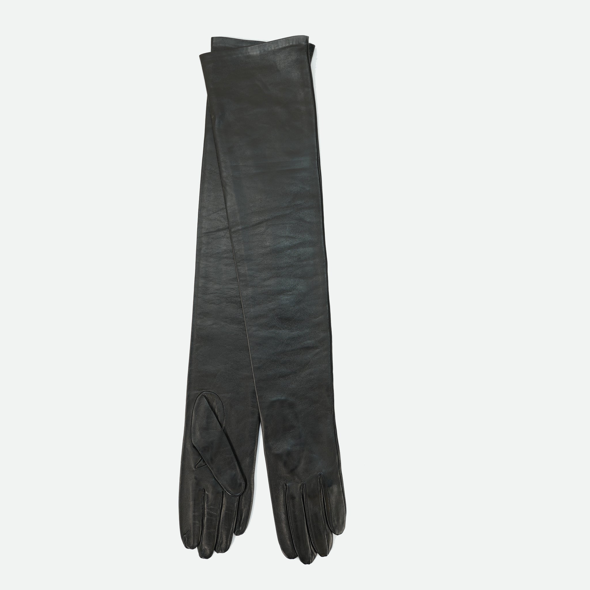 PORTOLANO ブラック レザーロンググローブ WOMEN'S LEATHER GLOVES – PORTOLANO