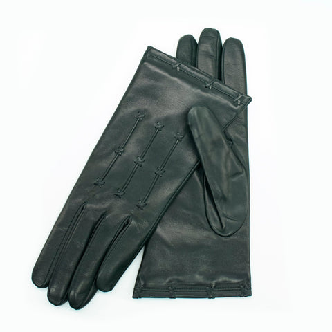 LEATHER GLOVE WITH CRISS CROSS DETAILS TAUPE / 7.5 LEATHER GLOVE WITH CRISS CROSS DETAILS TAUPE / 7.5