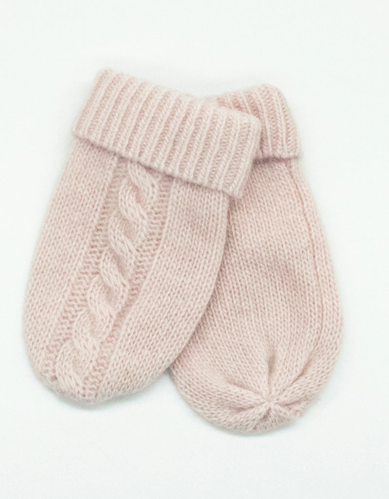 BABY CABLE CASHMERE MITTENS