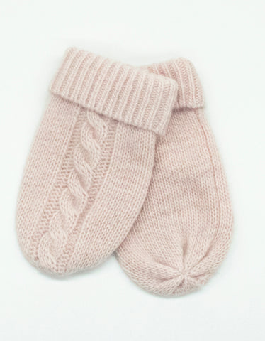 BABY CABLE CASHMERE MITTENS
