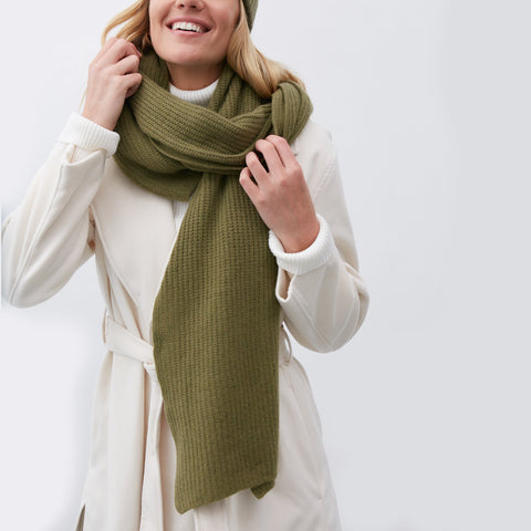 LADIES CASHMERE RIBBED WRAP