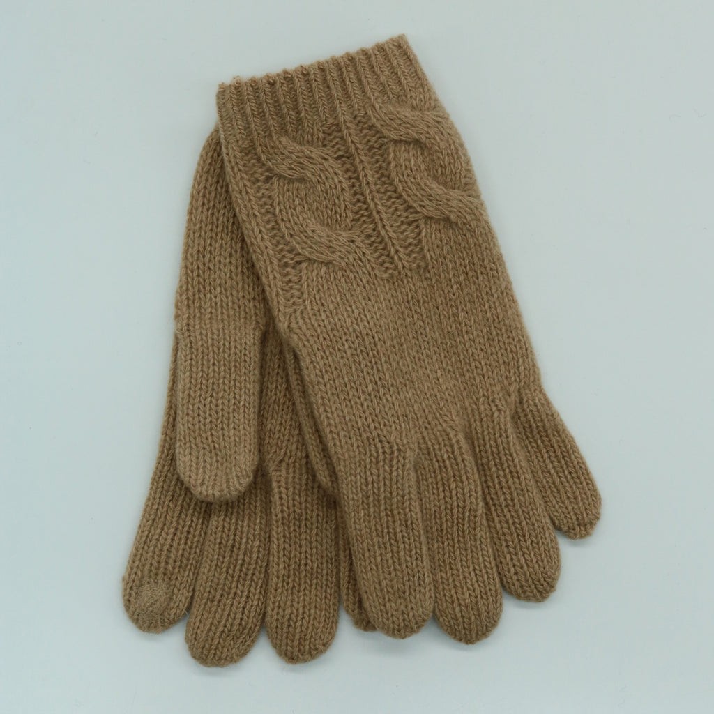 TECH CASHMERE LADIES GLOVES WITH CABLES