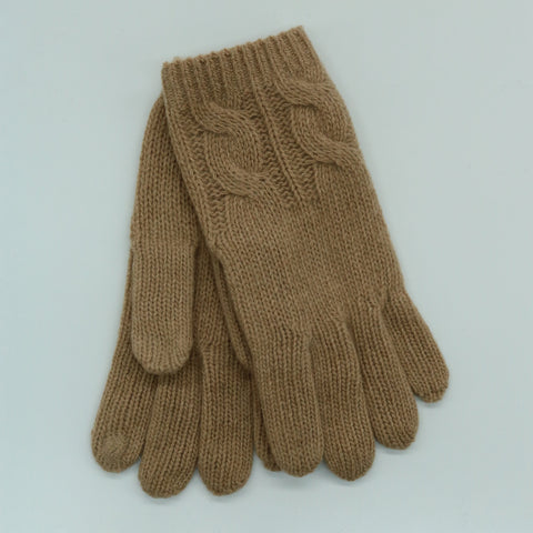 TECH CASHMERE LADIES GLOVES WITH CABLES