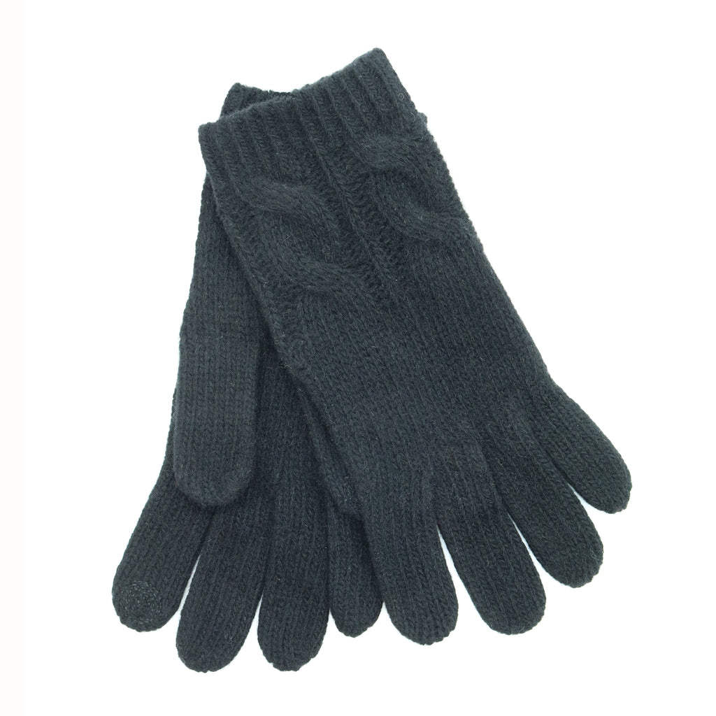 TECH CASHMERE LADIES GLOVES WITH CABLES