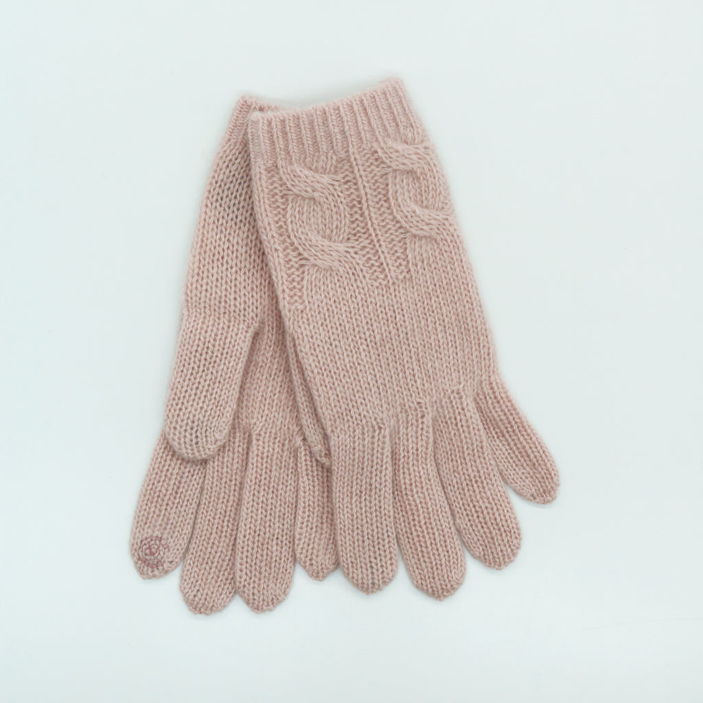 TECH CASHMERE LADIES GLOVES WITH CABLES