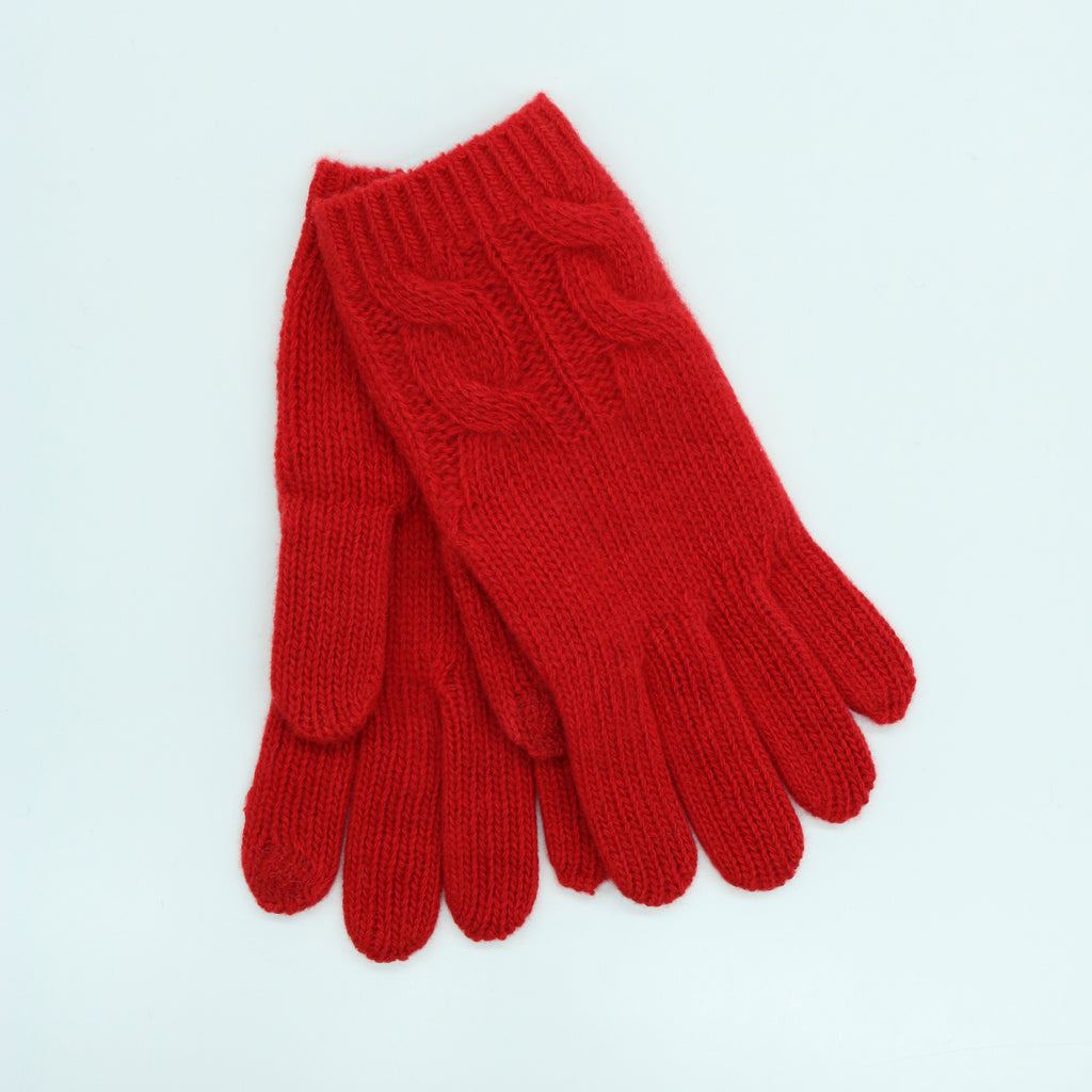 TECH CASHMERE LADIES GLOVES WITH CABLES