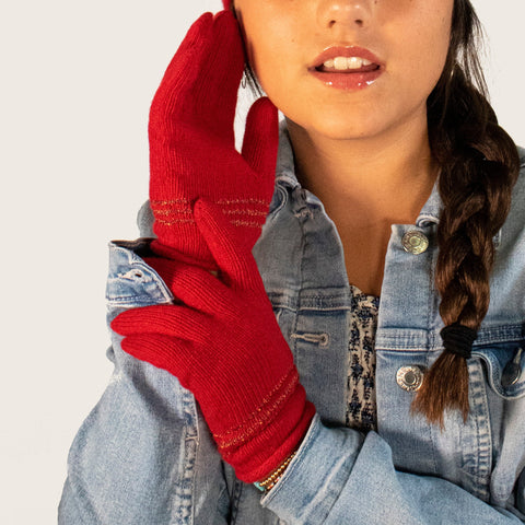 Red discount cashmere gloves