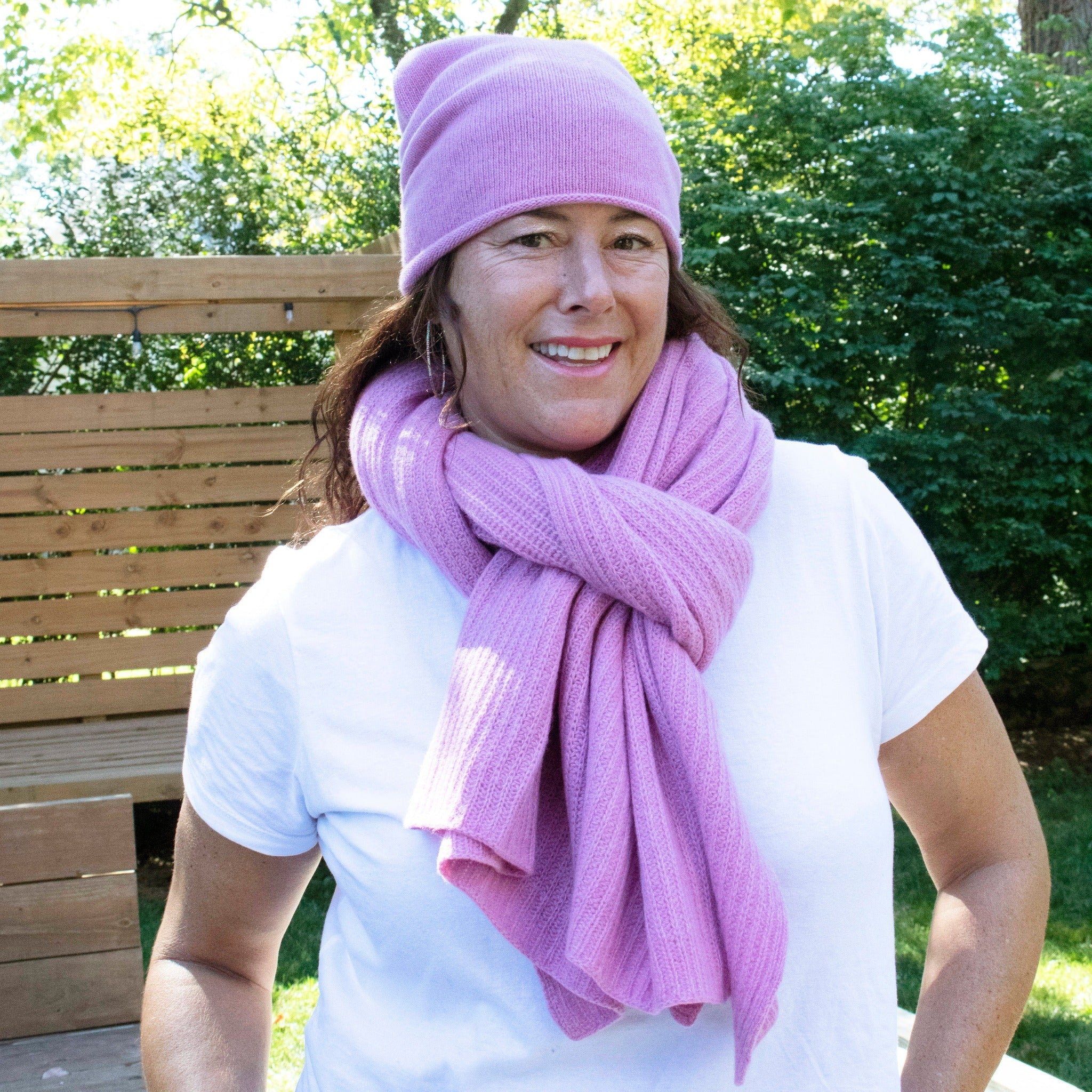 LADIES CASHMERE RIBBED WRAP