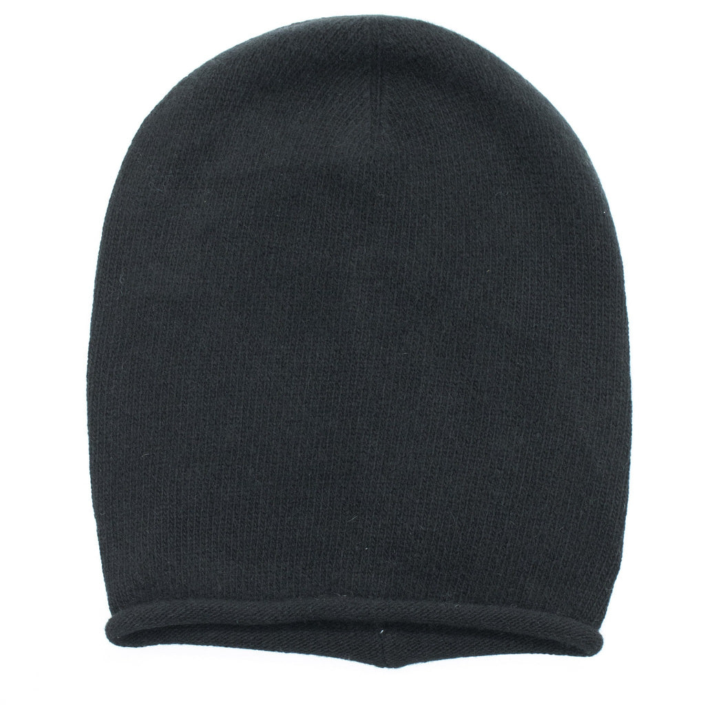 MEN'S CASHMERE ROLLED UP EDGE SLOUCHY HAT