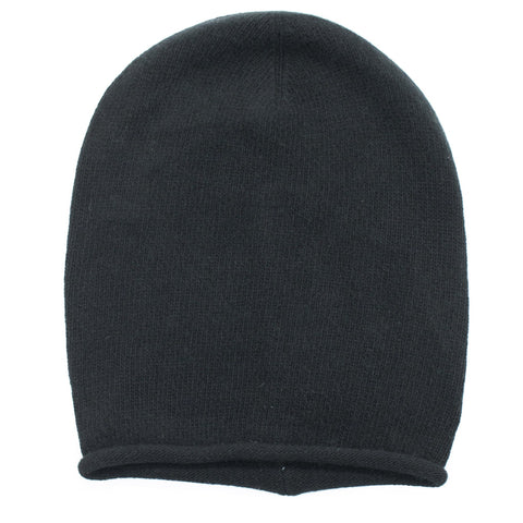 MEN'S CASHMERE ROLLED UP EDGE SLOUCHY HAT